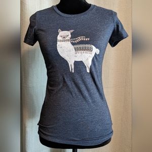 Llama graphic tee! Size S heather gray